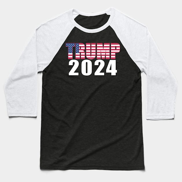 Trump 2024 Baseball T-Shirt by Nolinomeg